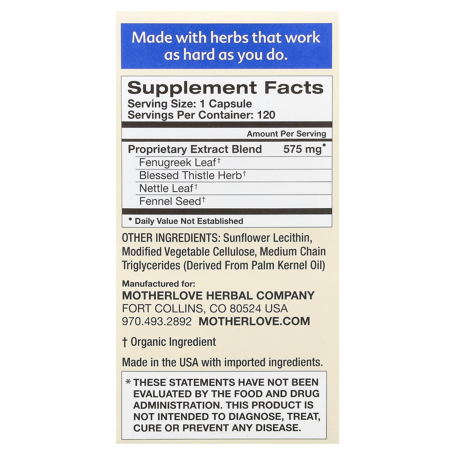 Motherlove, Breastfeeding, More Milk Plus, 120 Liquid Capsules