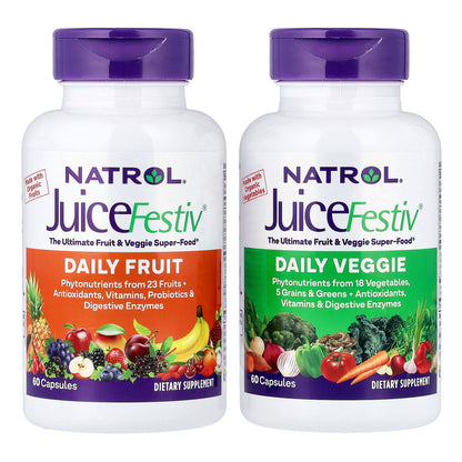 Natrol, JuiceFestiv®, 2 Bottles, 60 Capsules Each