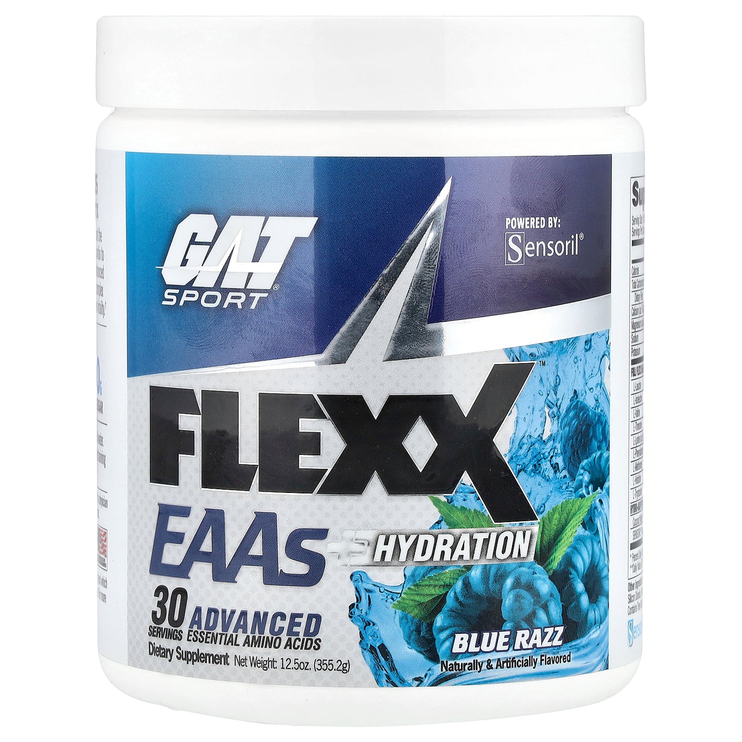 GAT, Flexx EAAs + Hydration, Blue Razz, 12.5 oz (355.2 g)