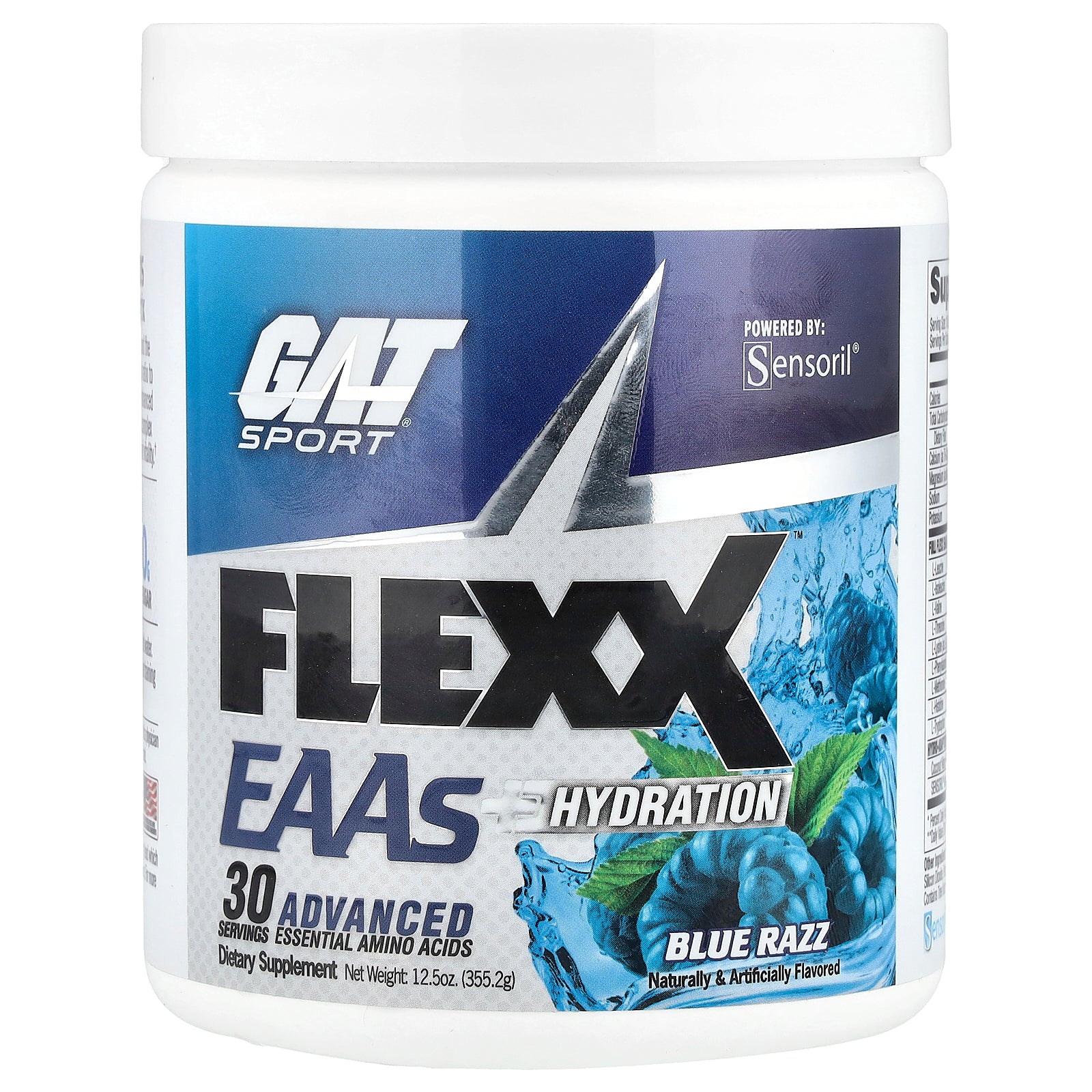 GAT, Flexx EAAs + Hydration, Blue Razz, 12.5 oz (355.2 g)