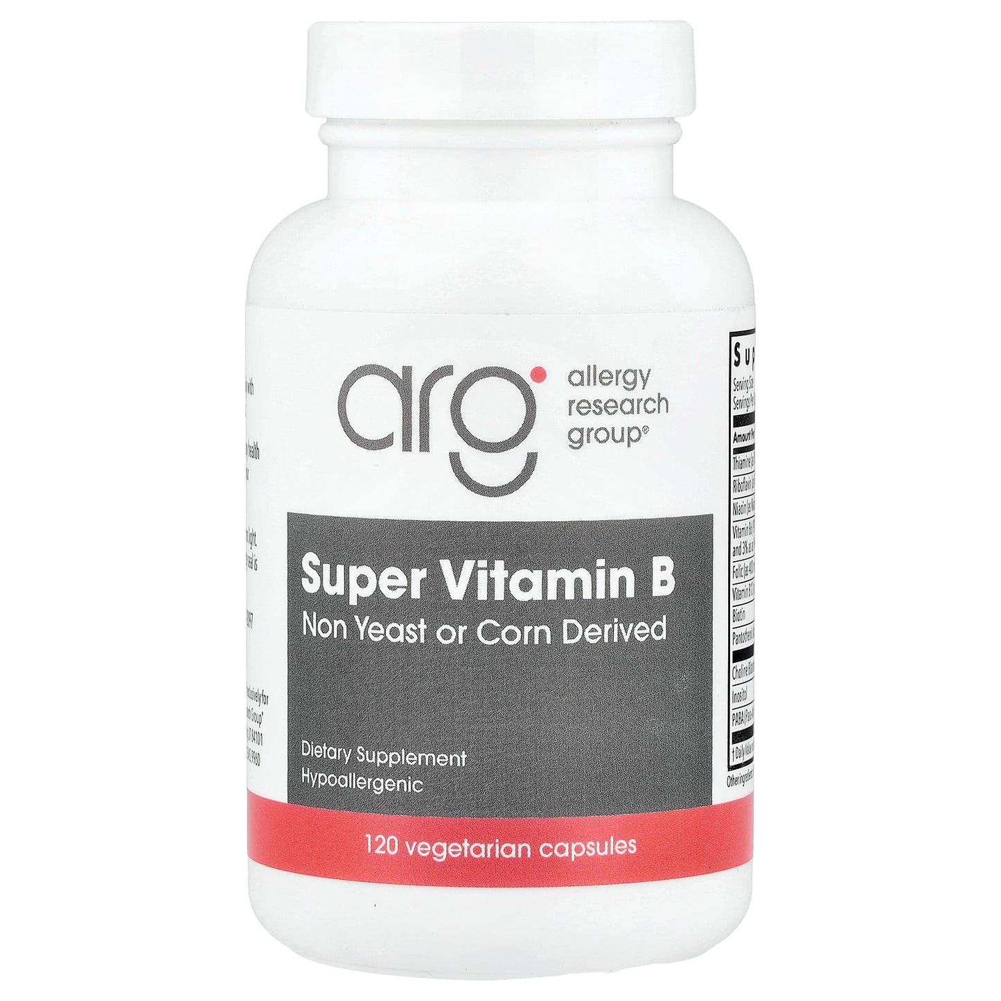 Allergy Research Group, Super Vitamin B, 120 Vegetarian Capsules