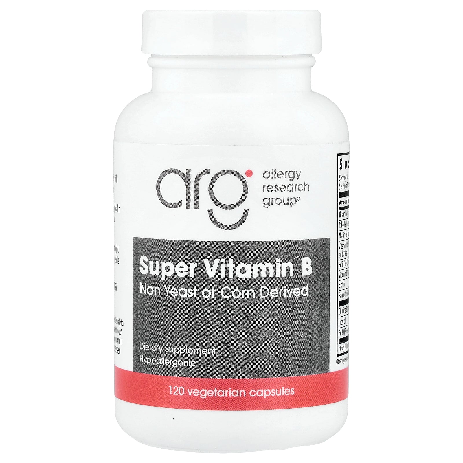 Allergy Research Group, Super Vitamin B, 120 Vegetarian Capsules