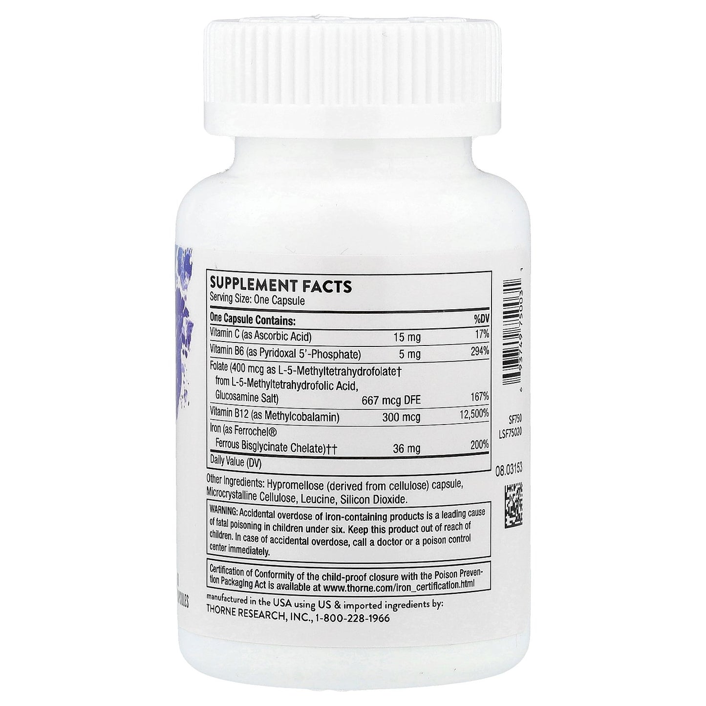 Thorne, Ferrasorb®, 60 Capsules