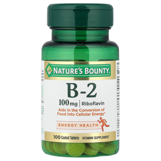 Nature's Bounty, Vitamin B-2, 100 mg, 100 Coated Tablets