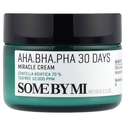 SOME BY MI, AHA. BHA. PHA 30 Days Miracle Cream, 2.11 oz (60 g)