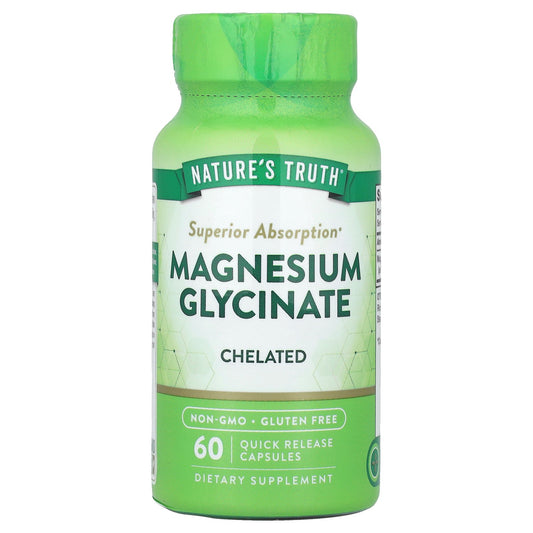 Nature's Truth, Magnesium Glycinate, Chelated, 60 Quick Release Capsules (100 mg per Capsule)
