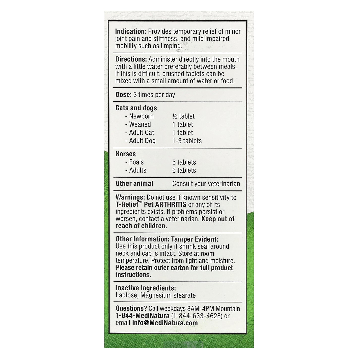 MediNatura, T-Relief, Pet Arthritis Arnica +12, 90 Tablets