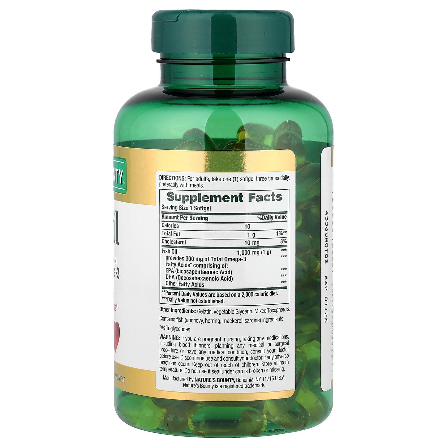 Nature's Bounty, Fish Oil, 1,000 mg, 145 Rapid Release Softgels