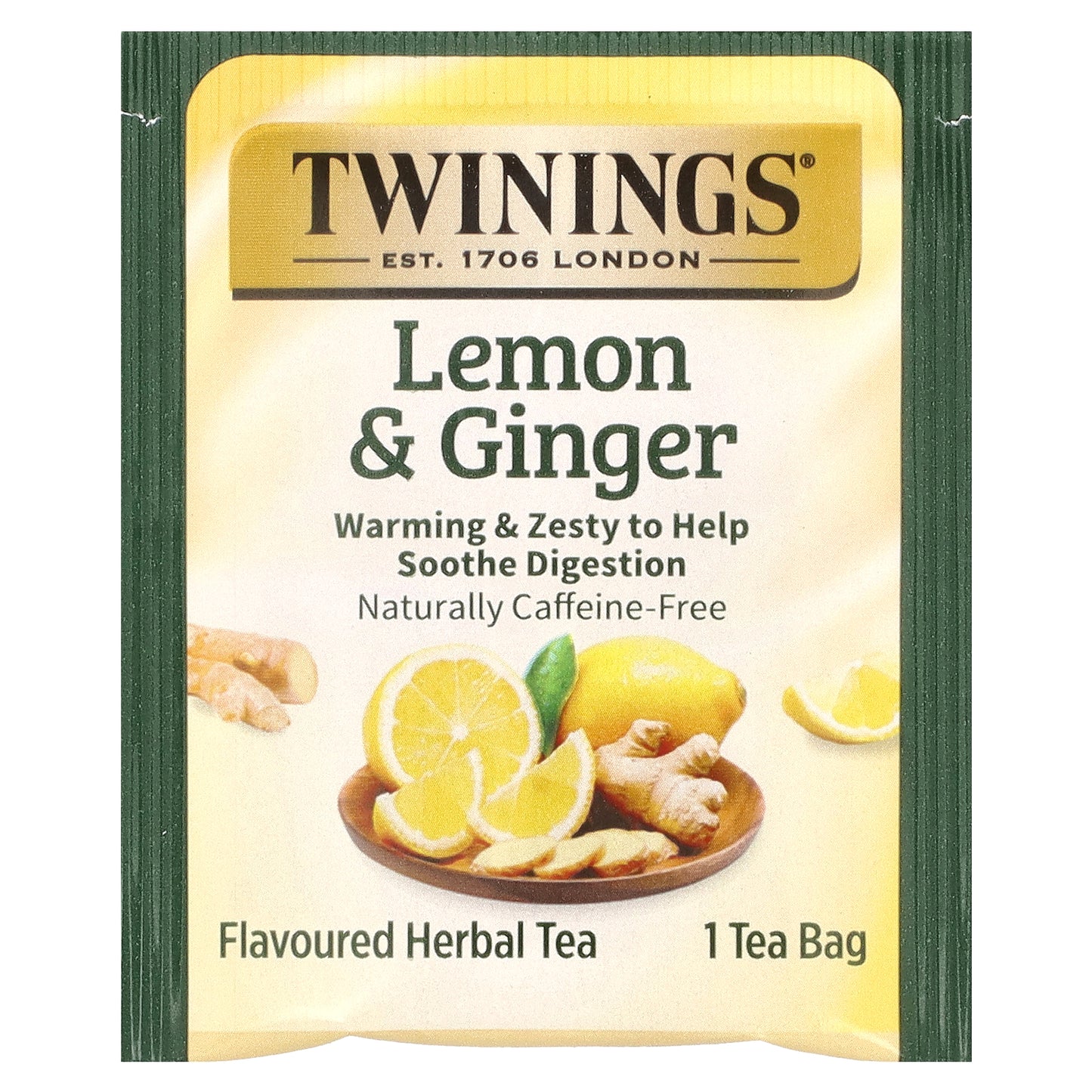 Twinings, Flavored Herbal Tea, Lemon & Ginger, Caffeine Free, 20 Tea Bags, 1.06 oz (30 g)