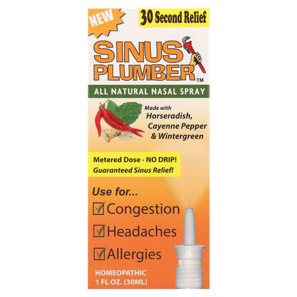 Greensations, Sinus Plumber™, All Natural Nasal Spray, 1 fl oz (30 ml)