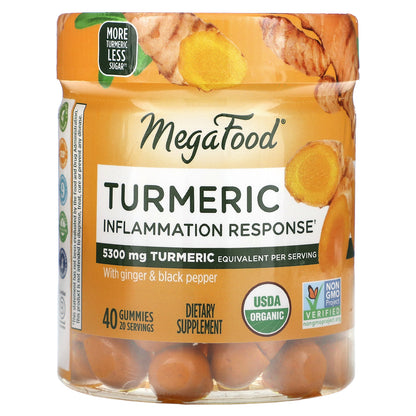 MegaFood, Turmeric, Inflammation Response, 40 Gummies