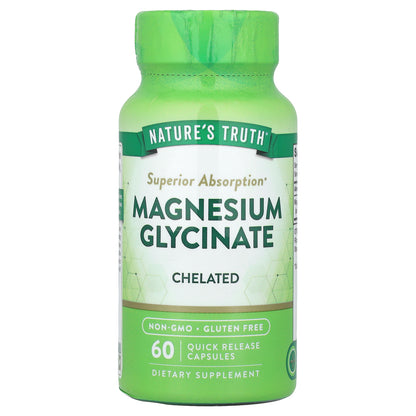 Nature's Truth, Magnesium Glycinate, Chelated, 60 Quick Release Capsules