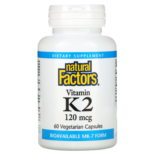 Natural Factors, Vitamin K2, 120 mcg, 60 Vegetarian Capsules