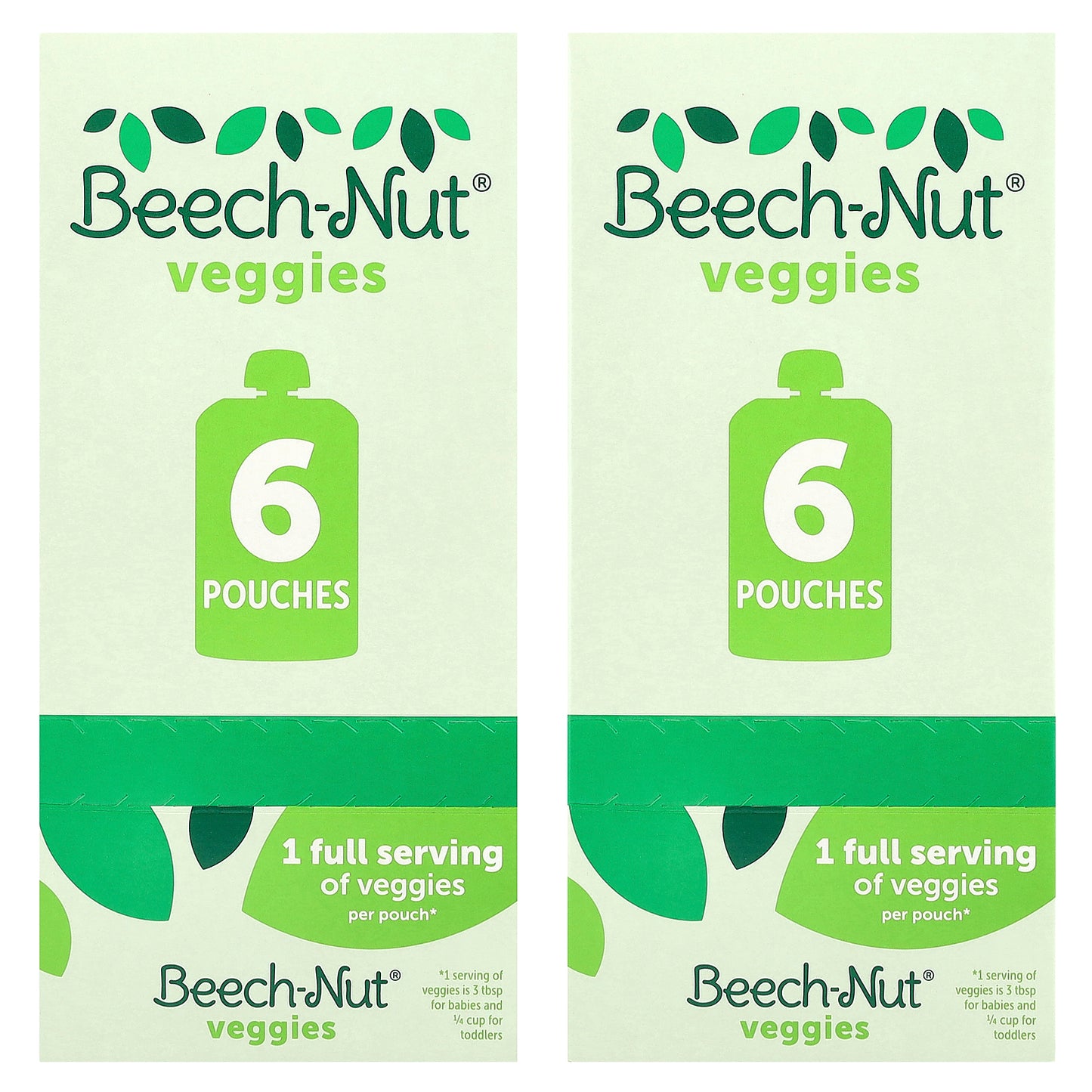Beech-Nut, Veggies, 6+ Months, Zucchini, Spinach & Banana, 12 Pouches, 3.5 oz (99 g) Each