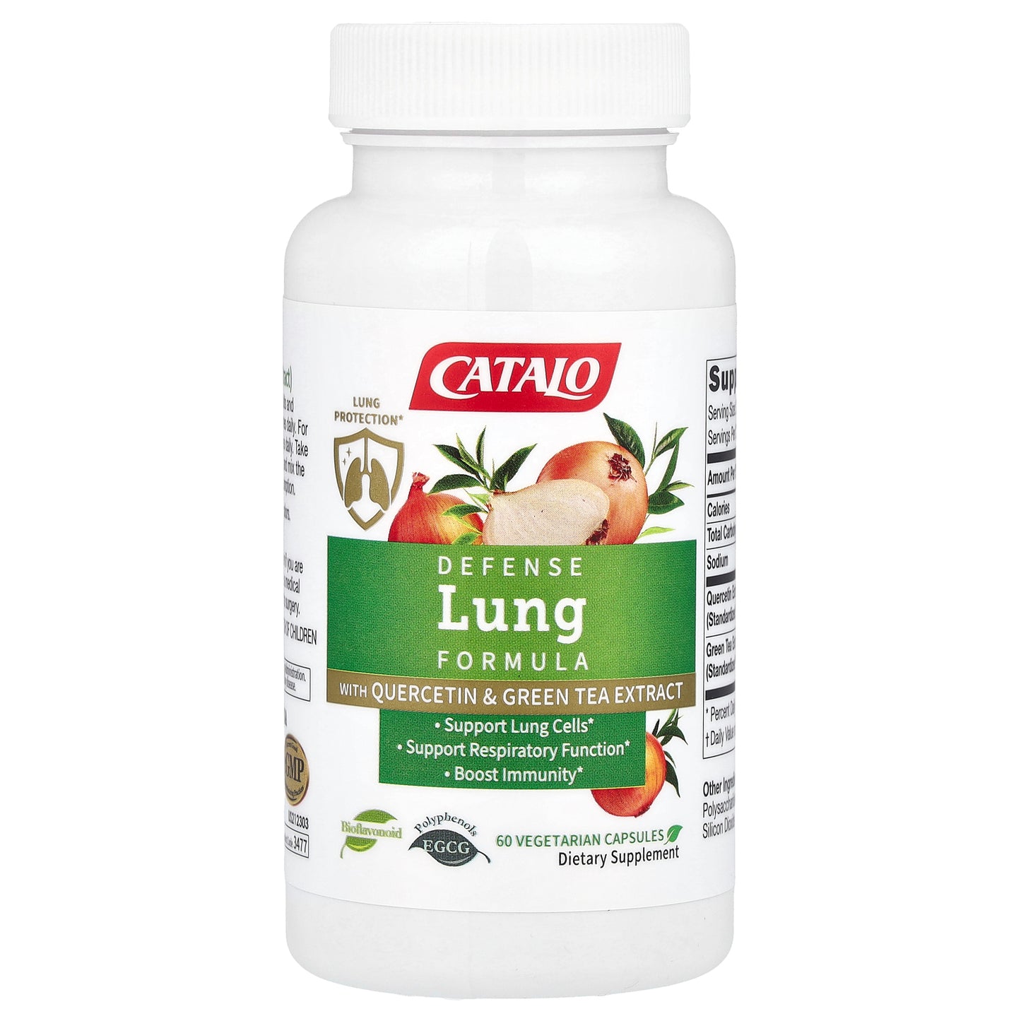 CATALO, Defense Lung Formula with Quercetin & Green Tea Extract, 60 Vegetarian Capsules