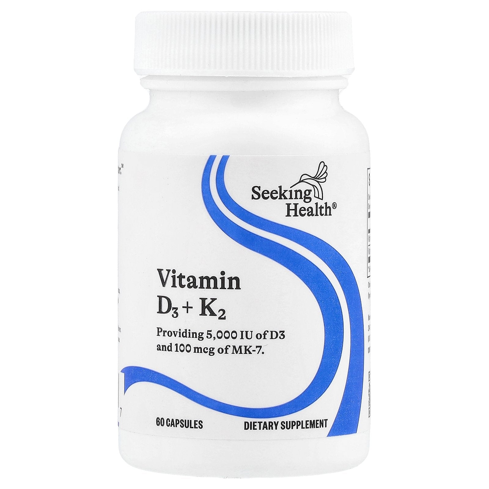 Seeking Health, Vitamin D3 + K2, 60 Capsules