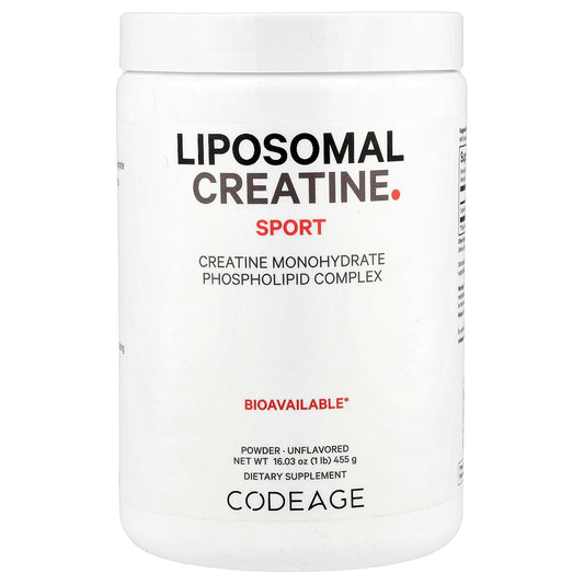 Codeage, Sport, Liposomal Creatine Powder, Unflavored, 1 lb (455 g)