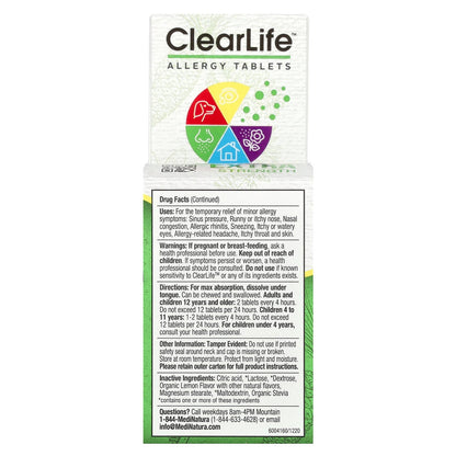 MediNatura, ClearLife™ Allergy Tablets, 60 Tablets
