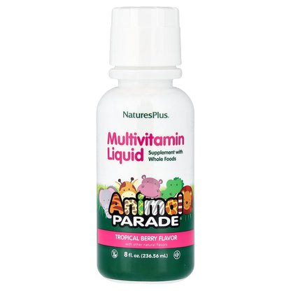 NaturesPlus, Animal Parade®, Multivitamin Liquid, Tropical Berry, 8 fl oz (236.56 ml)