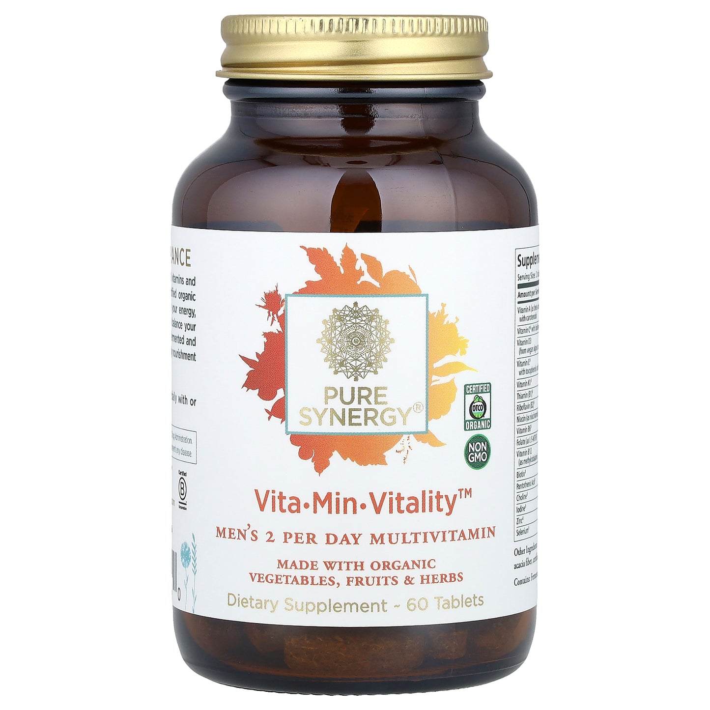 Pure Synergy, Vita-Min-Vitality™, Men's 2 Per Day Multivitamin, 60 Tablets