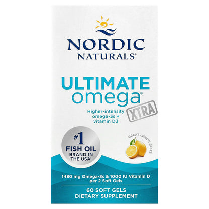 Nordic Naturals, Ultimate Omega® Xtra, Lemon, 60 Soft Gels