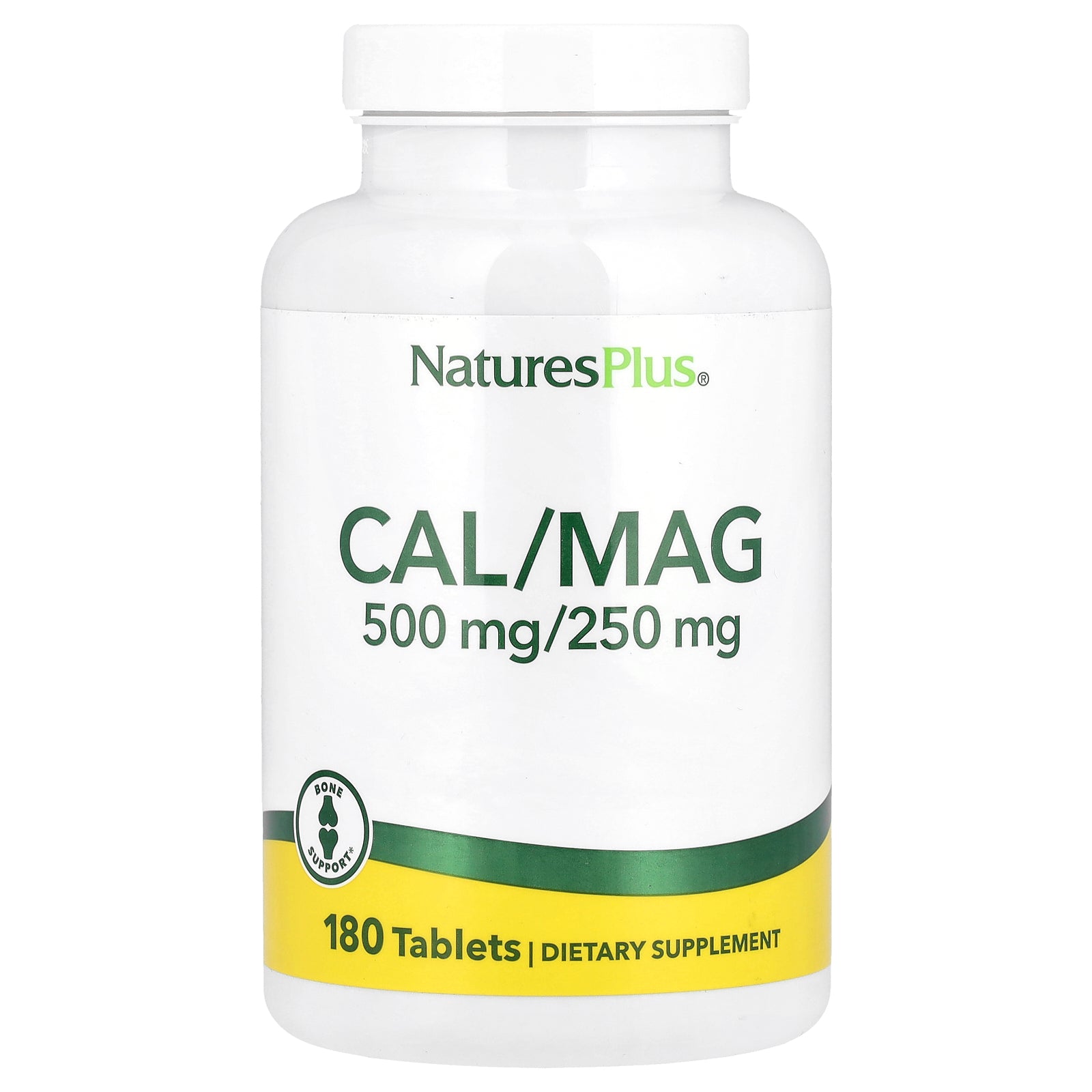 NaturesPlus, Cal/Mag, 500 mg/250 mg, 180 Tablets