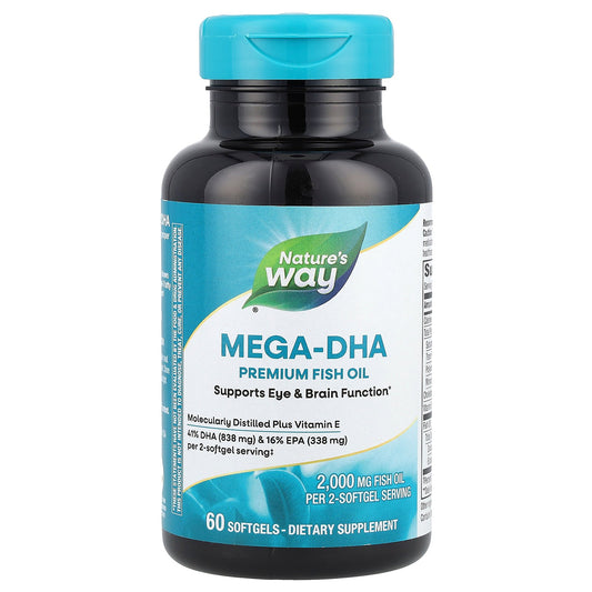 Nature's Way, Mega-DHA Premium Fish Oil, 60 Softgels