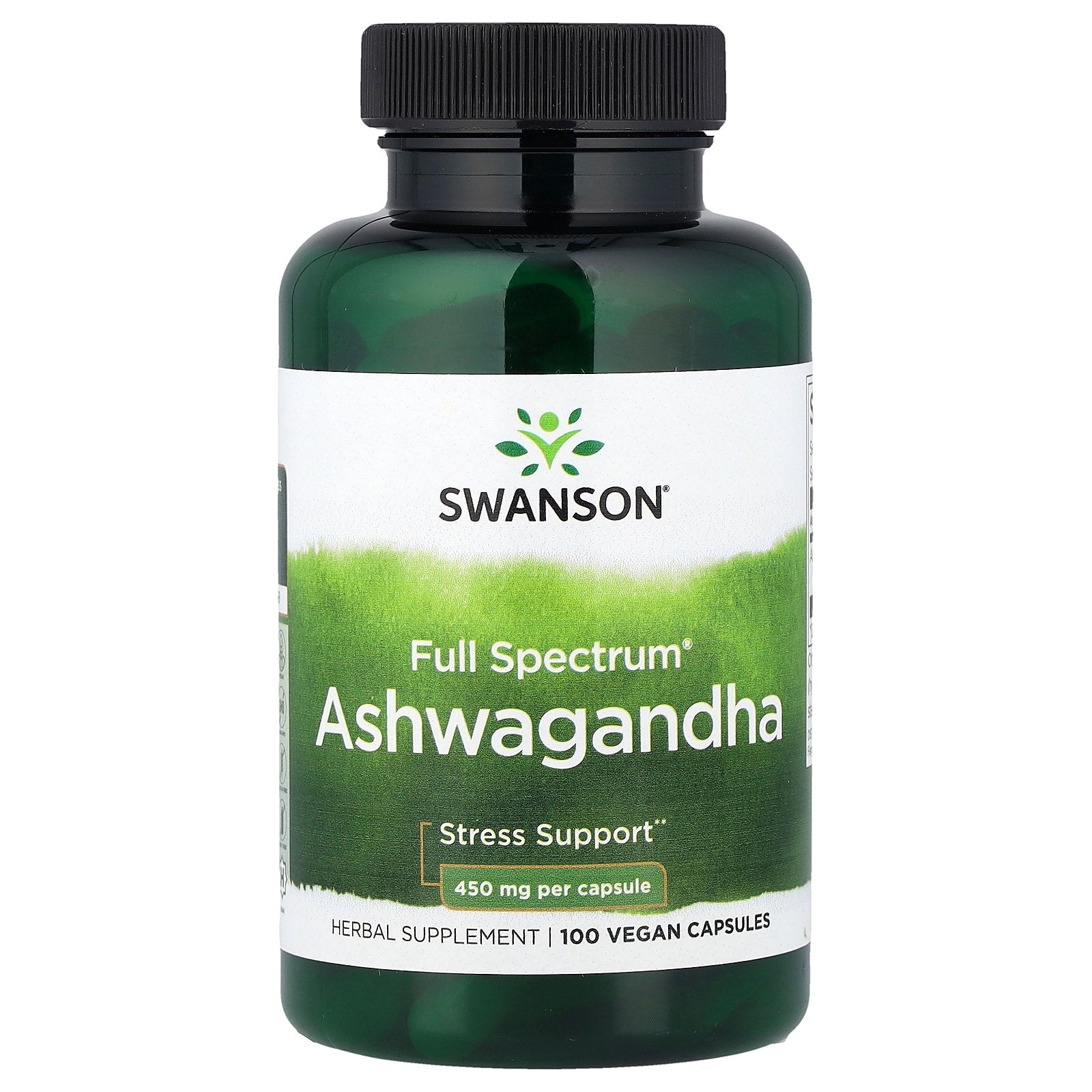 Swanson, Full Spectrum® Ashwagandha, 100 Vegan Capsules  (450 mg per Capsule)