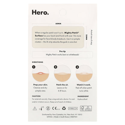 Hero Cosmetics, Mighty Patch® Surface, 10 Hydrocolloid Patches