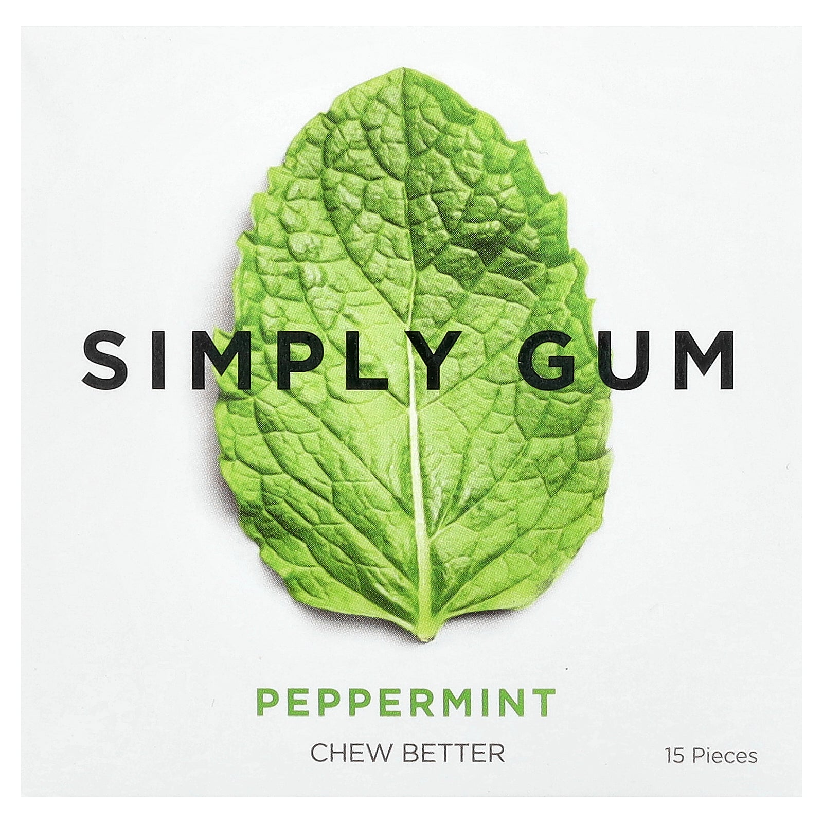 Simply Gum, Chewing Gum, Peppermint, 15 Pieces
