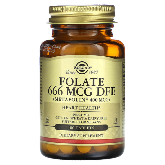 Solgar, Folate, 666 mcg, 100 Tablets (666 mcg DFE per Tablet)