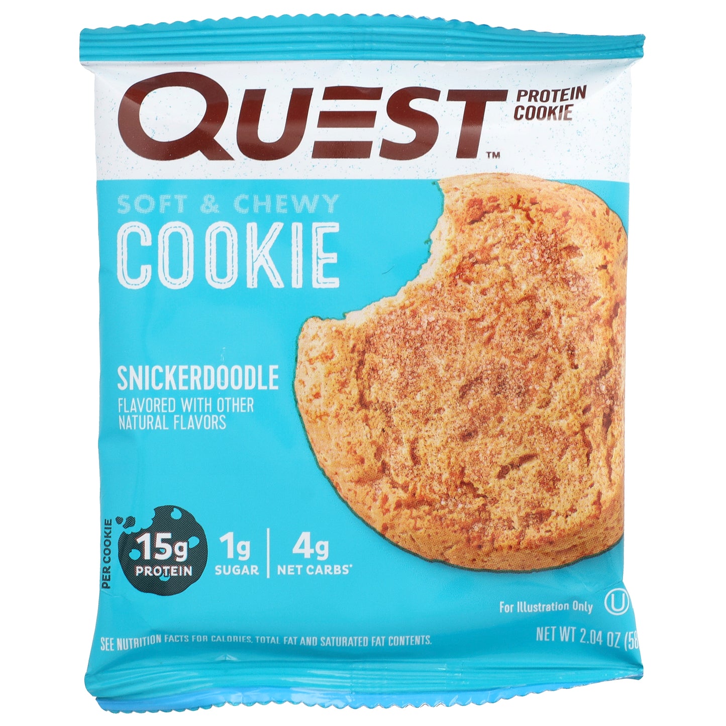 Quest Nutrition, Protein Cookie, Snickerdoodle, 4 Cookies, 2.04 oz (58 g) Each