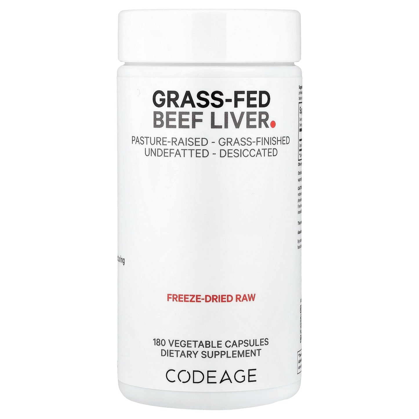Codeage, Grass-Fed Beef Liver, 180 Vegetable Capsules (500 mg per Capsule)