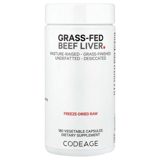 Codeage, Grass-Fed Beef Liver, 180 Vegetable Capsules (500 mg per Capsule)