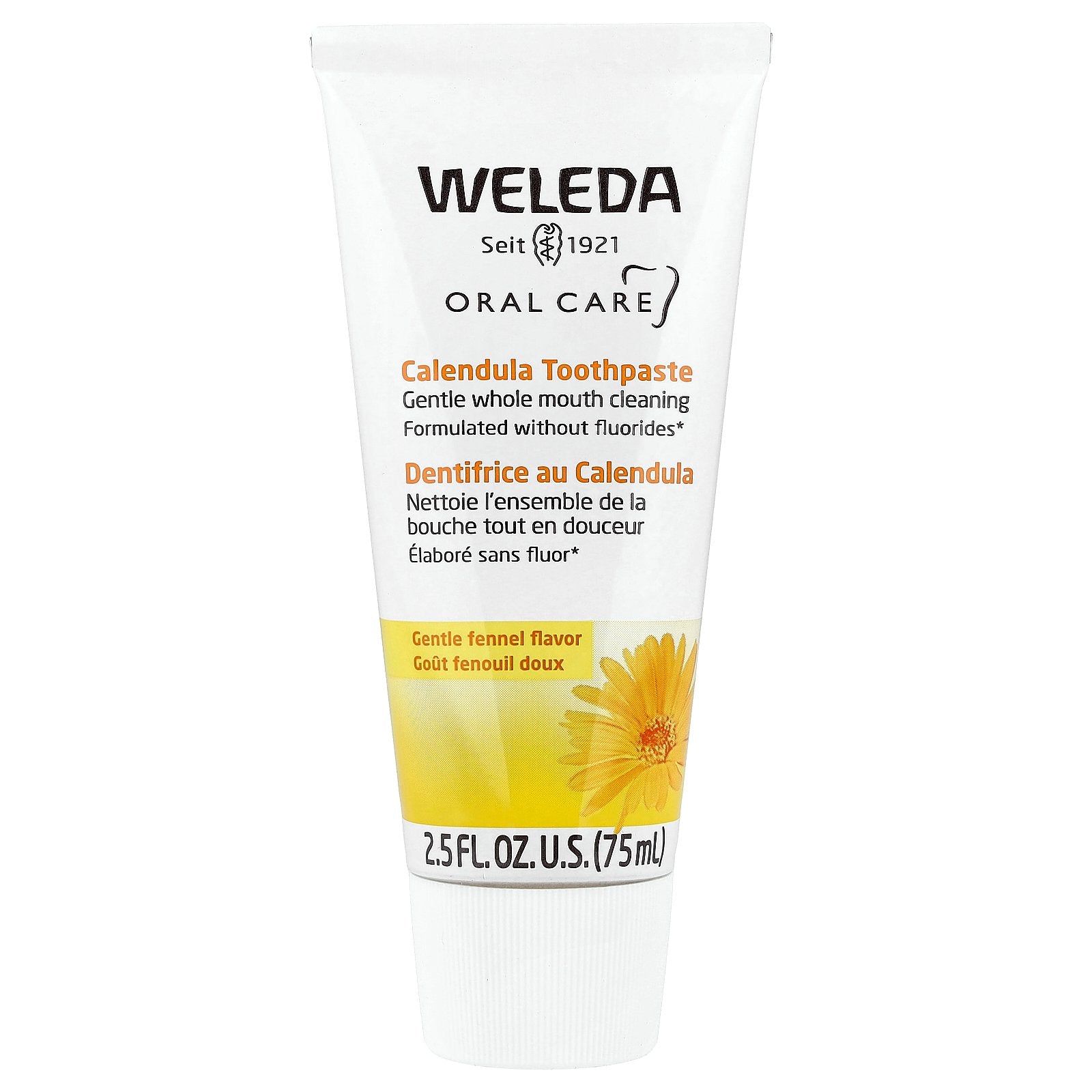 Weleda, Oral Care, Calendula Toothpaste, Gentle Fennel, 2.5 fl oz (75 ml)