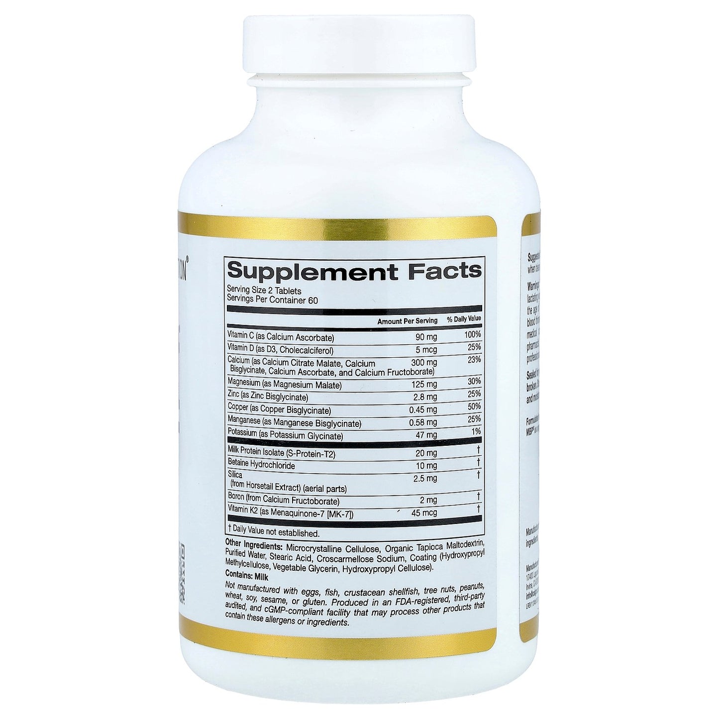 California Gold Nutrition, Bone Boost® with Calcium, Magnesium, Vitamin C and Potassium, 120 Tablets