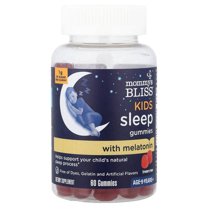 Mommy's Bliss, Kids Sleep Gummies With Melatonin, Age 3 Years+, Strawberry, 60 Gummies