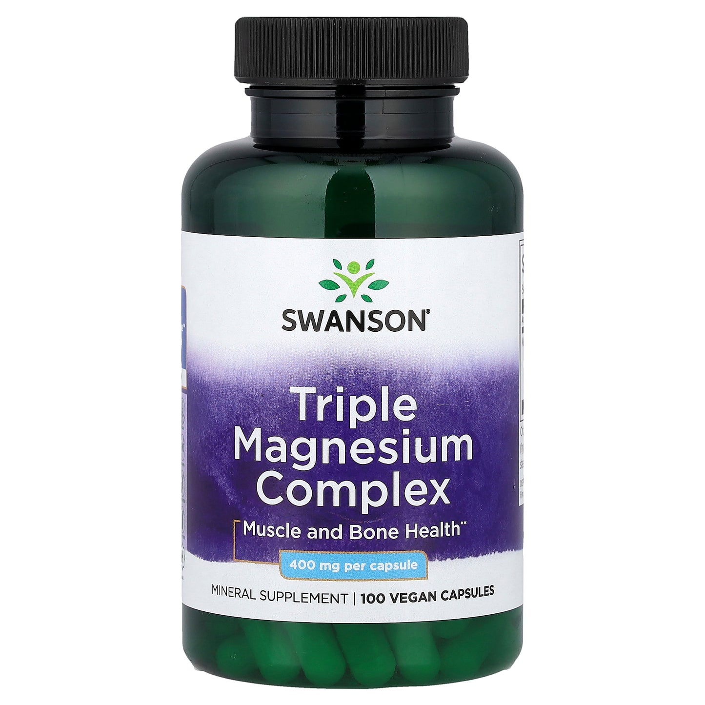Swanson, Triple Magnesium Complex, 400 mg, 100 Vegan Capsules