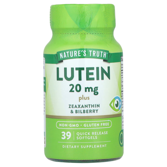 Nature's Truth, Lutein plus Zeaxanthin & Bilberry, 39 Quick Release Softgels