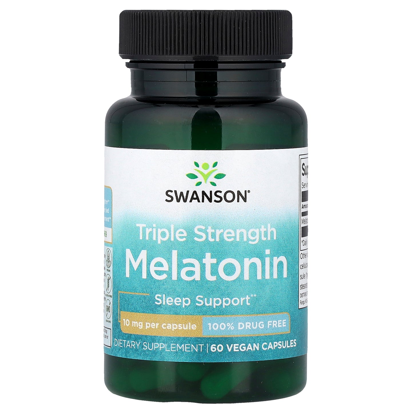 Swanson, Melatonin, Triple Strength, 10 mg, 60 Vegan Capsules