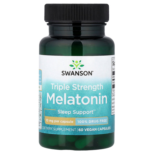 Swanson, Melatonin, Triple Strength, 10 mg, 60 Vegan Capsules