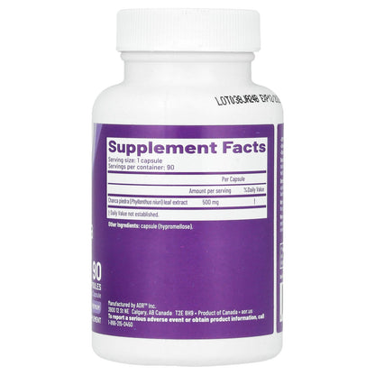 Advanced Orthomolecular Research AOR, Chanca Piedra, 500 mg , 90 Capsules