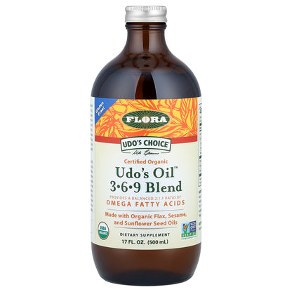 Flora, Organic Udo's Oil™ 3-6-9 Blend, 17 fl oz (500 ml)
