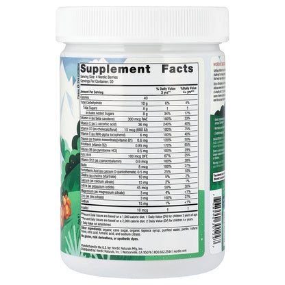 Nordic Naturals, Nordic Berries, Multivitamin Gummies, Ages 3+, Orange Lemon, 200 Gummy Berries