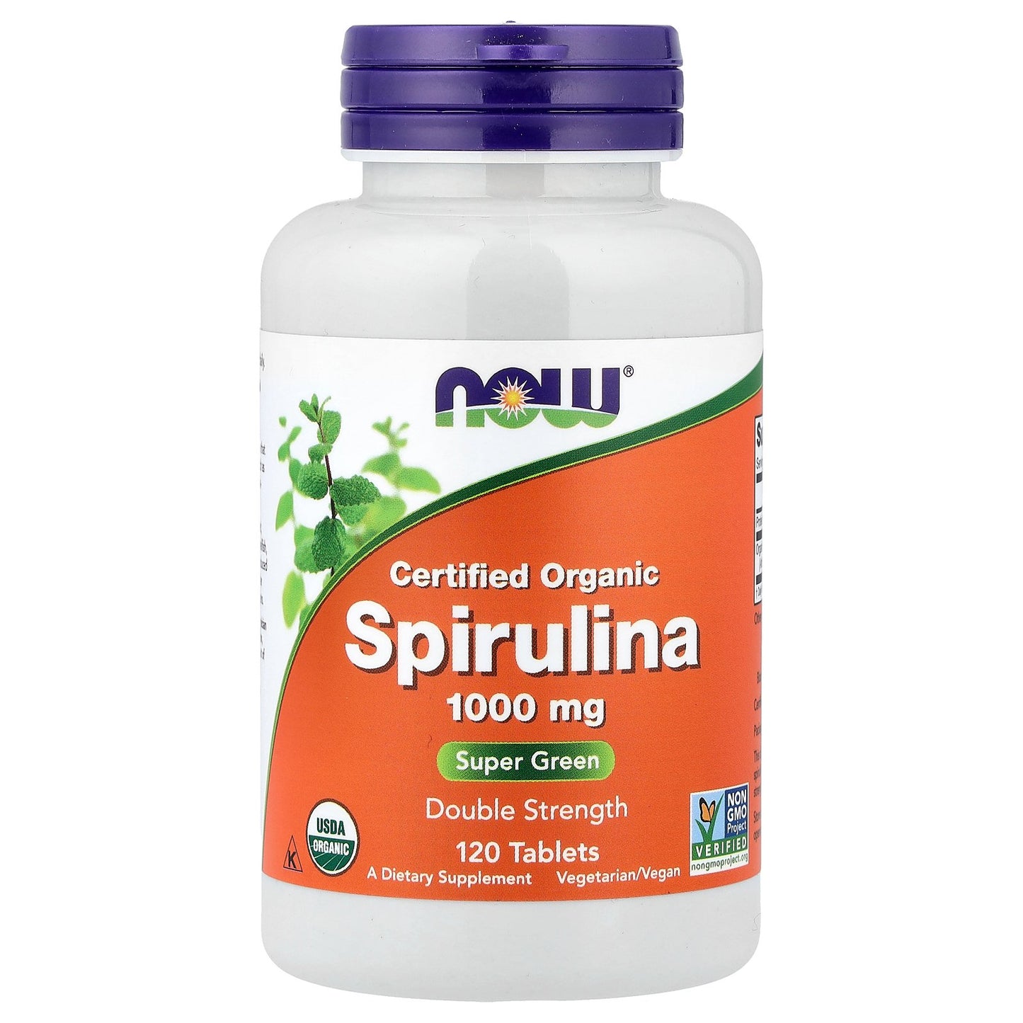 NOW Foods, Certified Organic Spirulina, 1,000 mg, 120 Tablets