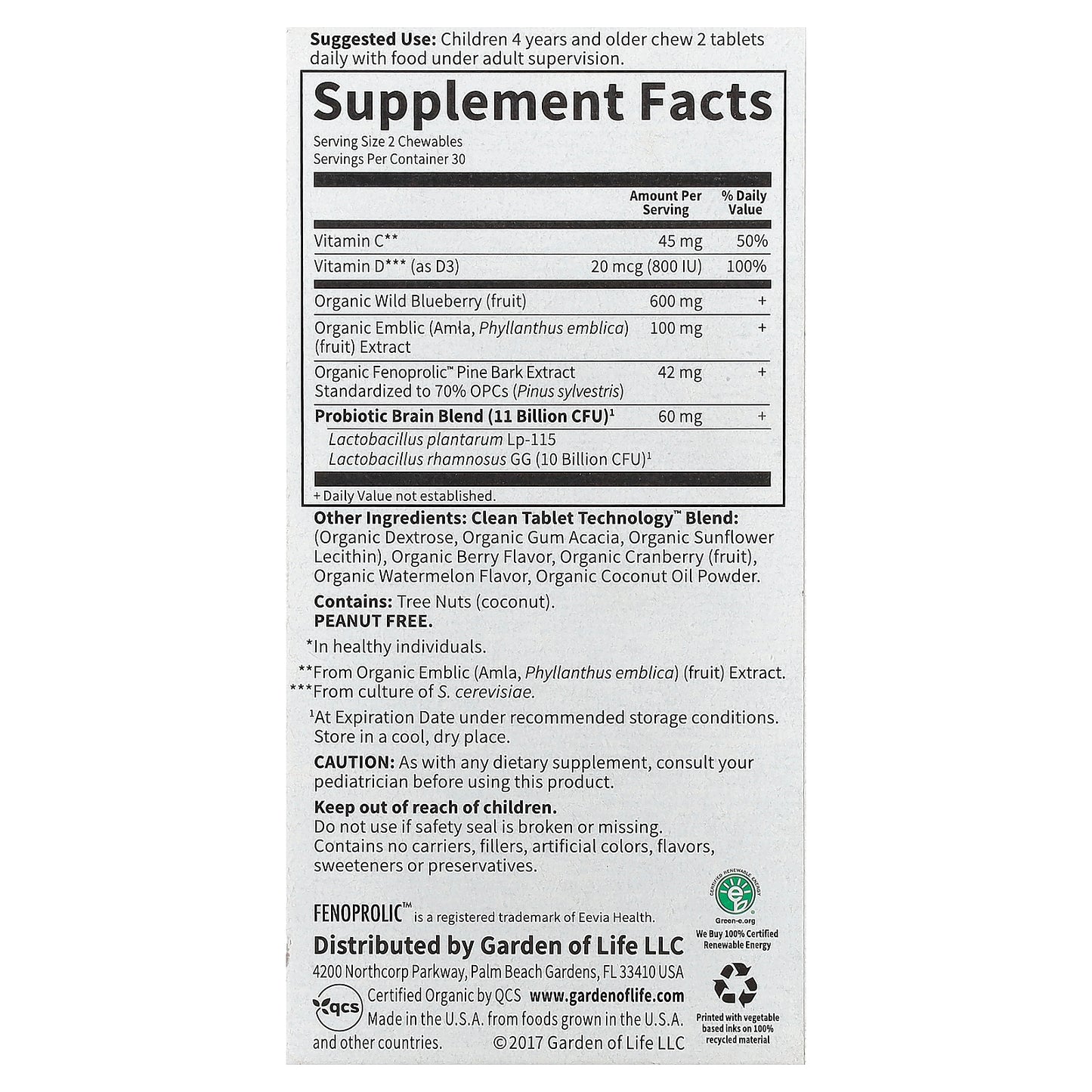 Garden of Life, Dr. Formulated Brain Health, Attention & Focus for Kids, Organic Watermelon Berry, 60 Yummy Chewables