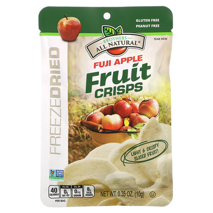 Brothers-All-Natural, Fruit Crisps, Fuji Apple, 12 Single-Serve Bags, 0.35 oz (10 g) Each