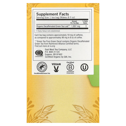 Yogi Tea, Green Tea Pure Green, Decaf, 16 Tea Bags, 1.09 oz (31 g)