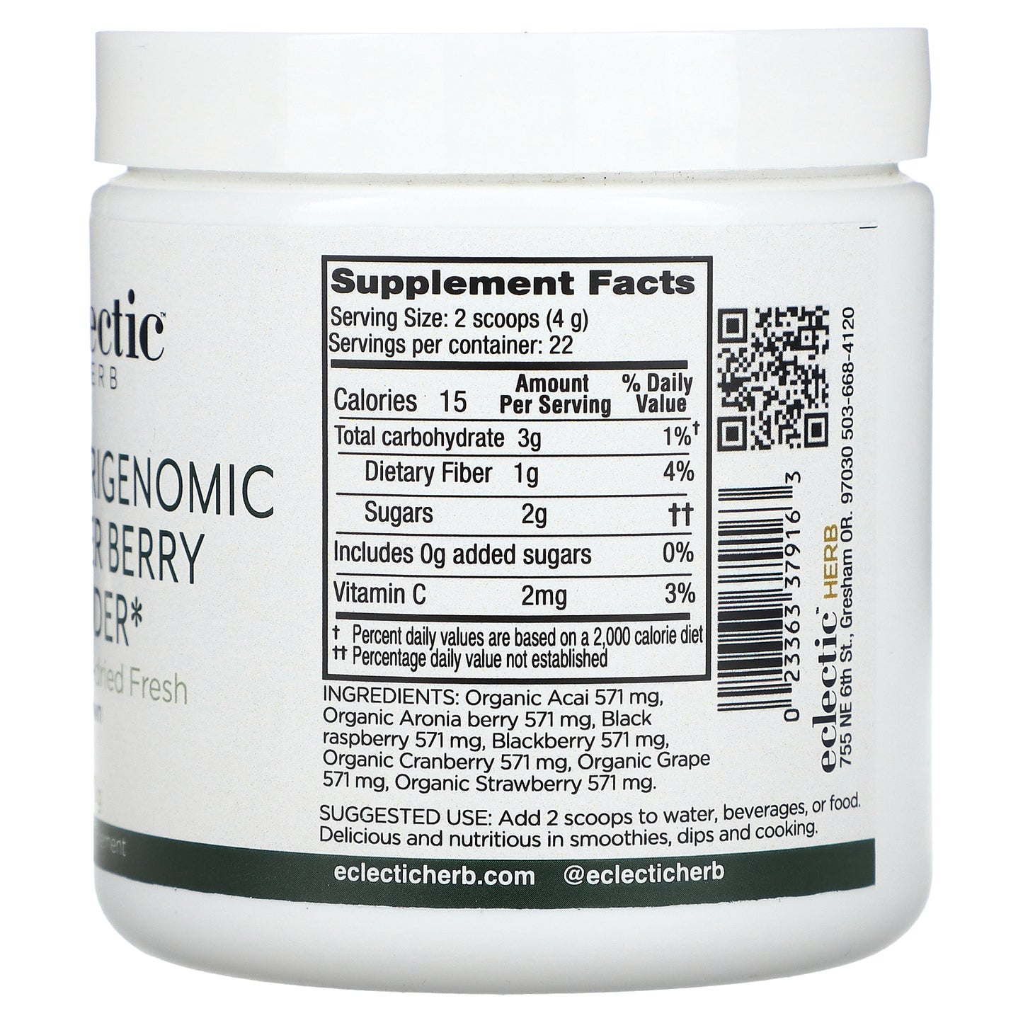 Eclectic Herb, Nutrigenomic Super Berry Powder, 3.2 oz (90 g)