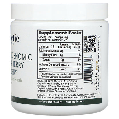 Eclectic Herb, Nutrigenomic Super Berry Powder, 3.2 oz (90 g)